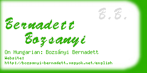 bernadett bozsanyi business card