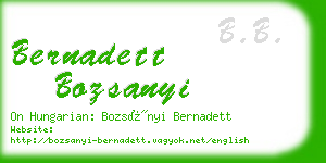 bernadett bozsanyi business card